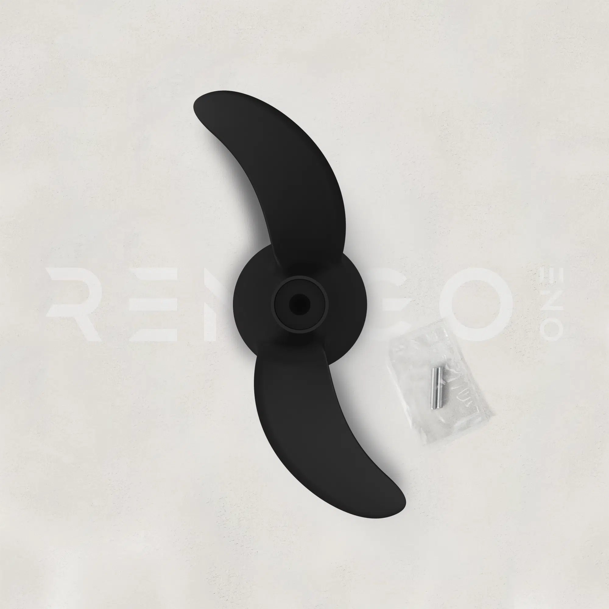 Black propeller on a white background