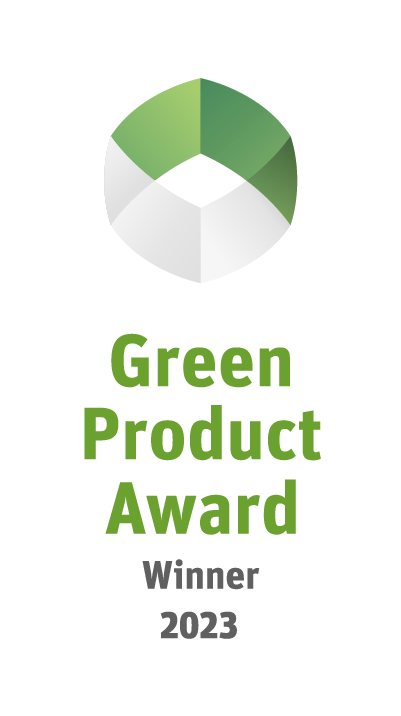 Green Product Award Winner 2023 logo with green and white color scheme on a white background