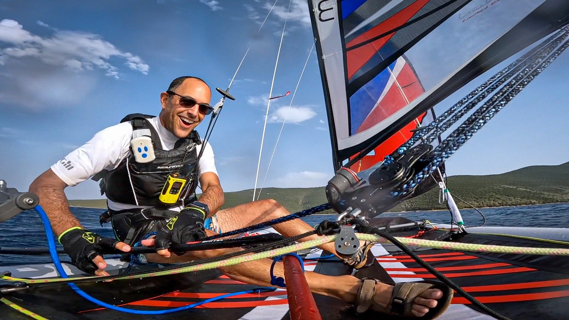 Lanny our MiniCat customer on a MiniCat Laura Dekker model 