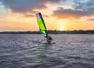 Sailboat dinghy MiniCat Guppy sailing in  Sydney bay