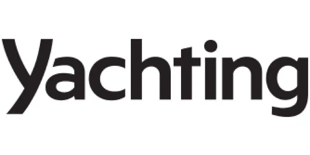 Black 'yachting' text on a white background