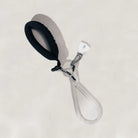 Black and white magnetic key on a black color 