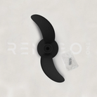 Black propeller on a white background