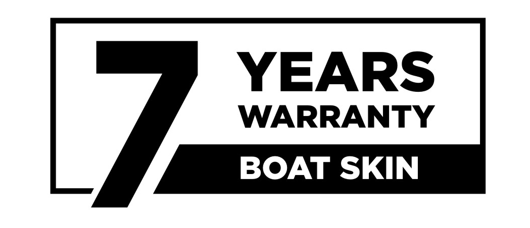 7 years warranty for boat skin on a white background